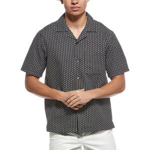 Theory Mens Noll Geo Shirt, Black